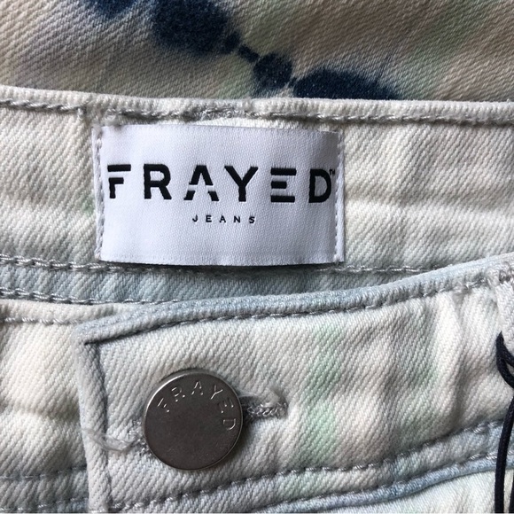 Frayed Jeans Relaxed Taper Tie Dye Jeans Size 26 NWT - Picture 6 of 13